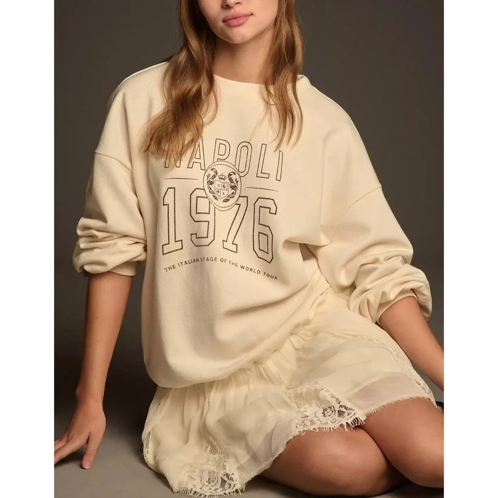 By Anthropologie Pilcro Sweatshirt Twofer Mini Dress Oversized Trendy XS 288458